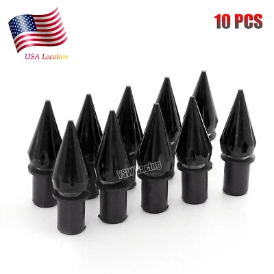 10PCS Windscreen Windshield Screw Spike Bolt Kit M5 Nuts Cruiser Universal Black - Image 1 of 4