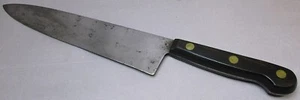 Vintage ROBINSON 10" Chef's Knife Carbon Steel 3 Rivet Rosewood Handle USA - Picture 1 of 7