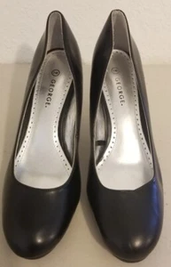 Womens 3" High Heeled Pumps BLACK Size 9 Career Office shoes George - Picture 1 of 11
