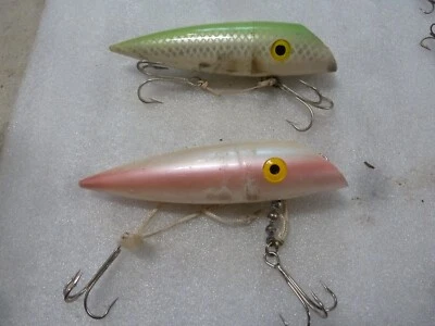 2 Lucky Louie 4 3/4» лосося вилка рыболовная приманка жемчужно-розовый, зеленый - Изображение 1 из 3