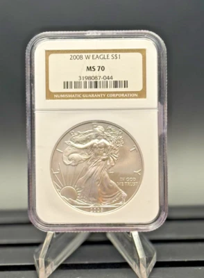 2008-W Burnished Silver Eagle NGC MS70 💎 1 oz .999 Fine Collector Coin 🪙 - Image 1 of 4