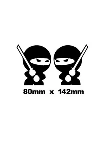 Ninjas decal/sticker x 1 set in Black for car, van ,mirror, window, - Picture 1 of 2