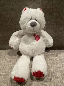 Mary Meyer Marshmallow Heartthrob Teddy Plush Stuffed Animal White Red Heart 14" - Picture 1 of 6