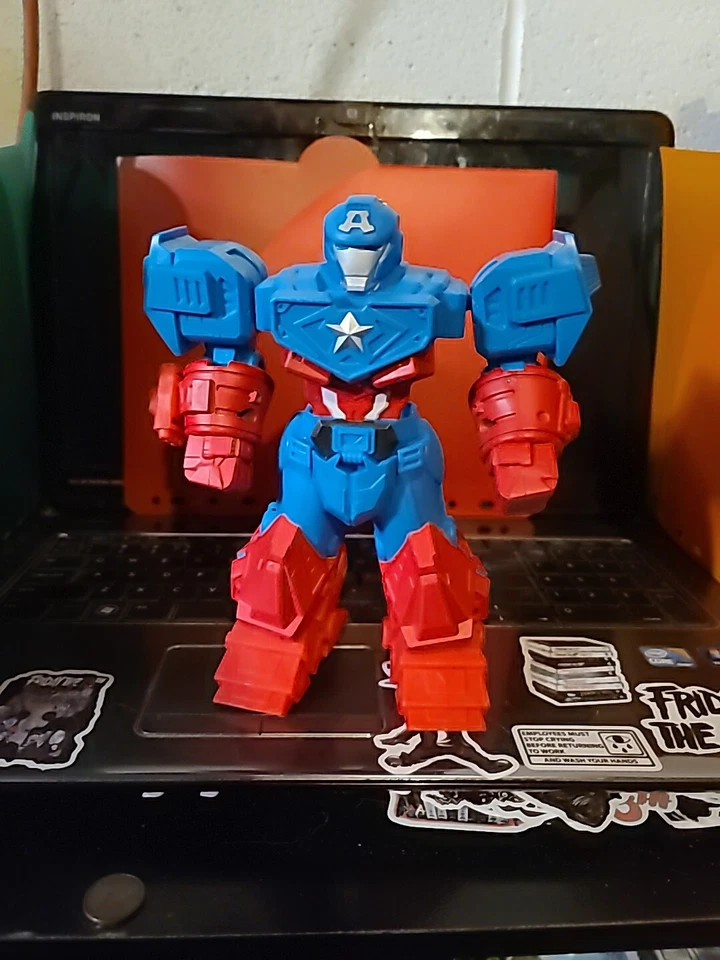 Terno Avengers Marvel Mech Strike 8 polegadas Super Hero Ultimate Mech Capitão América - Imagem 1 de 4