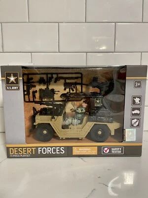 U.S. Army “Desert Forces” 11pc Playset 2 Action Figures, Gear & Off Road Vehicle - Image 1 of 4