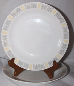 4 Winterling Marktleuthen RIMMED SOUP BOWLS gray yellow stripes Bavaria 8.5" - Picture 1 of 1