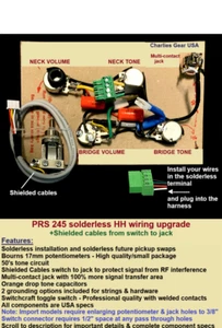PRS 245 Solderless HH Wiring Upgrade + Metric or USA Spec Component Choices - Picture 1 of 14