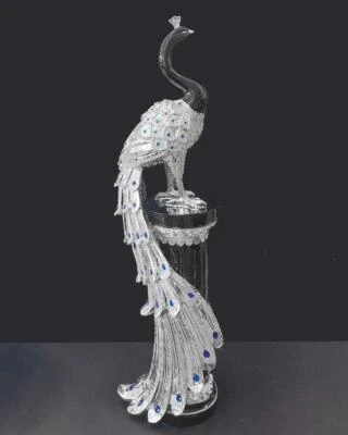 Statua pavone su piedistallo - Immagine 1 di 4