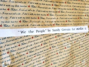 Vntg Sewing Fabric Moda Sandy Gervais "We The People" Cotton 1/2ydx45" Cotton - Picture 1 of 6