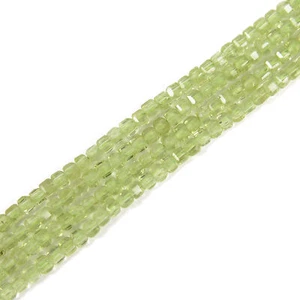 Cuentas de cubo facetado de peridoto natural tamaño 2,5 mm 15,5"" hebra - Imagen 1 de 2