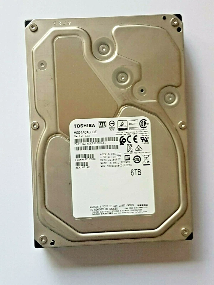 6 TB SATA Toshiba MG04ACA600E HDD 7200rpm 128MB 3.5 " Internal Hard Drive - Image 1 of 1