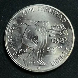 1983 Olympics Discus Thrower UNC Commemorative Silver Dollar - Picture 1 of 2