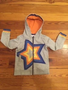 Mini Boden Full Zip Hoodie Sweatshirt Size 5 - 6 Star Boys Girls - Picture 1 of 14