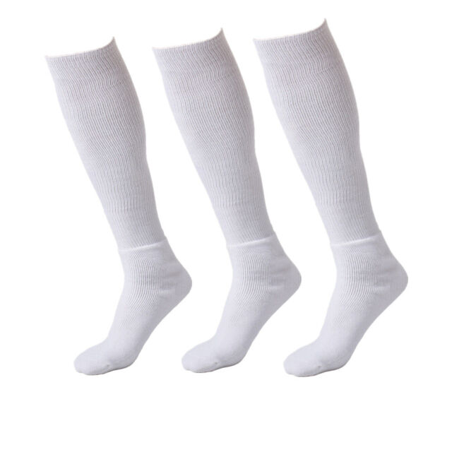 Toulite 24 pares de calcetines altos hasta la rodilla de algodón opacos  hasta la rodilla, calcetines deportivos al aire libre, calcetines blancos