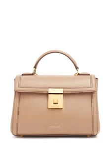 DEMELLIER Paris Dark Beige leather Top handle Bag New & Authentic - Picture 1 of 4