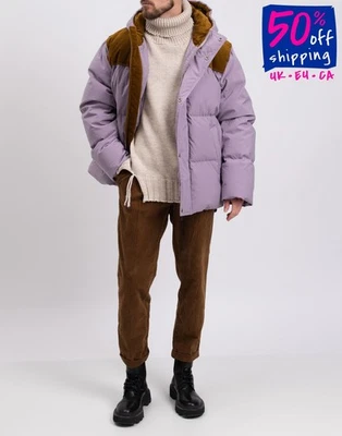 RRP€940 ACNE STUDIOS Down Puffer Jacket EU52 US42 XL Quilted Corduroy Yoke Hood - Image 1 of 4