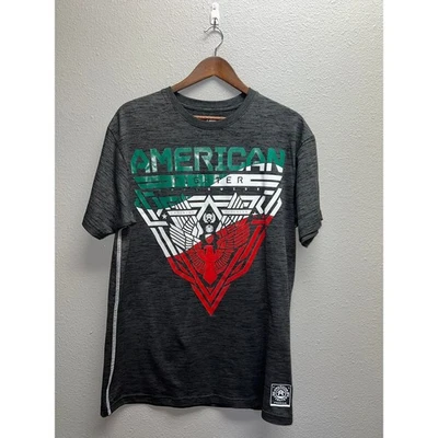 Camisa American Fighter Fullerton Gris Rojo Verde Gráfico Camiseta Para Hombres Grande Y2K Años 2000 Foto 1 de 4