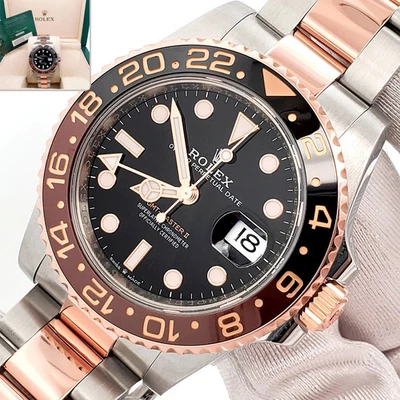 Rolex Rootbeer GMT-Master II 2023 oro rosa/acero 40 mm 126711CHNR caja papeles Foto 1 de 4