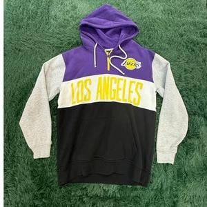 Los Angeles Lakers Y2K NBA Color Block Púrpura | Sudadera con capucha negra - Imagen 1 de 9