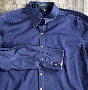LAUREN Ralph Lauren Mädchen Hemd Knopfleiste XL Navy Langarm Classic Preppy - Bild 1 von 4