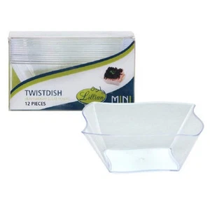 Lillian Tablesettings Mini Twist Dish-5 oz | Clear | Pack of 12 Plastic... - Picture 1 of 1
