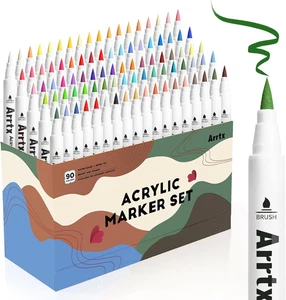 Arrtx 90 Colors Paint Markers, Acrylic Paint Pens for Artists Adults Coloring Dr - Picture 1 of 12