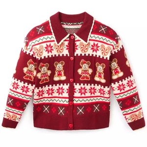 Mickey und Minnie Mouse Lebkuchen Fair Isle Strickjacke für Erwachsene von Her... - Bild 1 von 7
