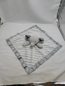 Cloud Island grauer Elefant Lovey Stripe Sicherheitsdecke Stofftier Spielzeug - Bild 1 von 17