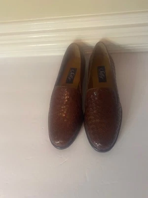 Selby Corrine Woven Leather Women's Brown Loafer, size 6.5 - Image 1 of 4