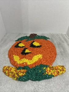 VINTAGE Halloween Jack-O-Lantern Pumpkin melted plastic popcorn decoration - Picture 1 of 2