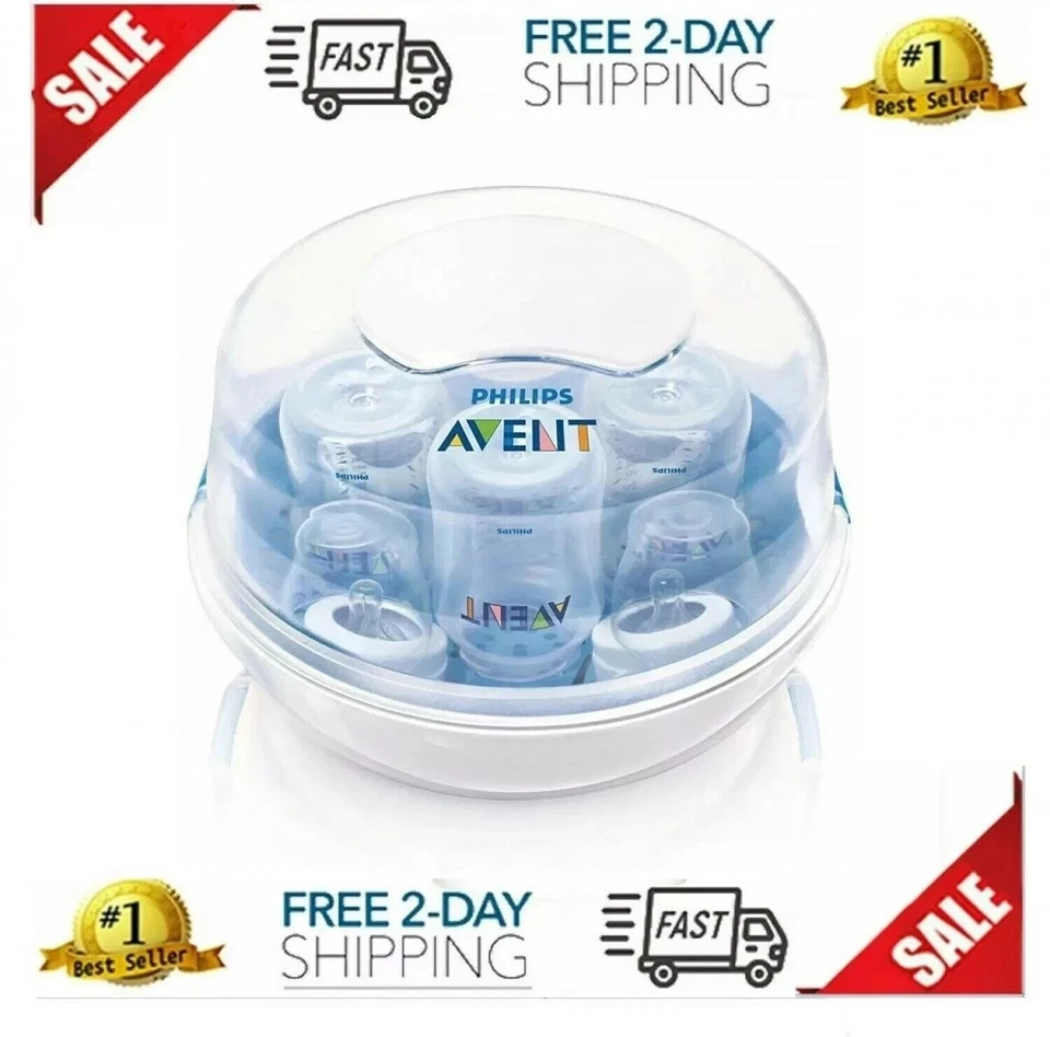 Esterilizador de Vapor de Microondas de Botella Biberones de Bebé Foto 1 de 4