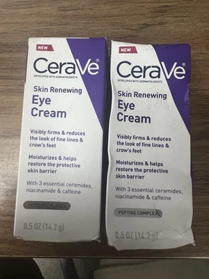 PACK 2 Cerave Crema de Ojos Renovadora Piel para Arrugas Péptido’s Niacinamida 0.5oz Foto 1 de 4