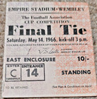 TICKET: FA CUP FINAL 1966 Everton v Sheff Wednesday VGC/Exc condition