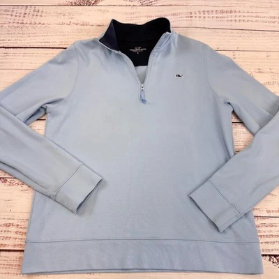 Suéter Pulôver Vineyard Vines Kids Azul 1/4 Zíper Tamanho G (12-14) Algodão LEIA - Imagem 1 de 4