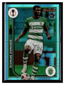 2023-24 Merlin UEFA Club Competitions #114 Ousmane Diomande Aqua Prism Refractor - Picture 1 of 2