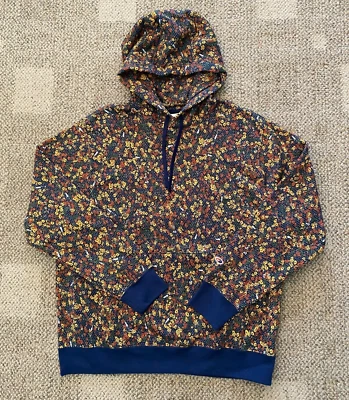 Nike Hoodie Sweatshirt Club Fleece Pullover FQ6148-410 Navy Floral Men's Large - Image 1 of 4