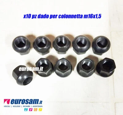 Dado colonnetta bullone ruota M16x1,5 per Nissan Cabstar confezione 10 pezzi - Immagine 1 di 3
