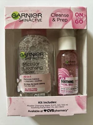 Garnier SkinActive Micellar Cleansing Water & Soothing Rose Water Mist Kit 银色 — 第 1/3 张图片