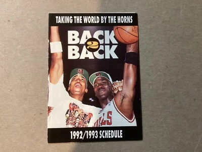 Chicago Bulls 1992 / 1993 Pocket Schedule with Michael Jordan and Scottie Pippen - Image 1 of 2