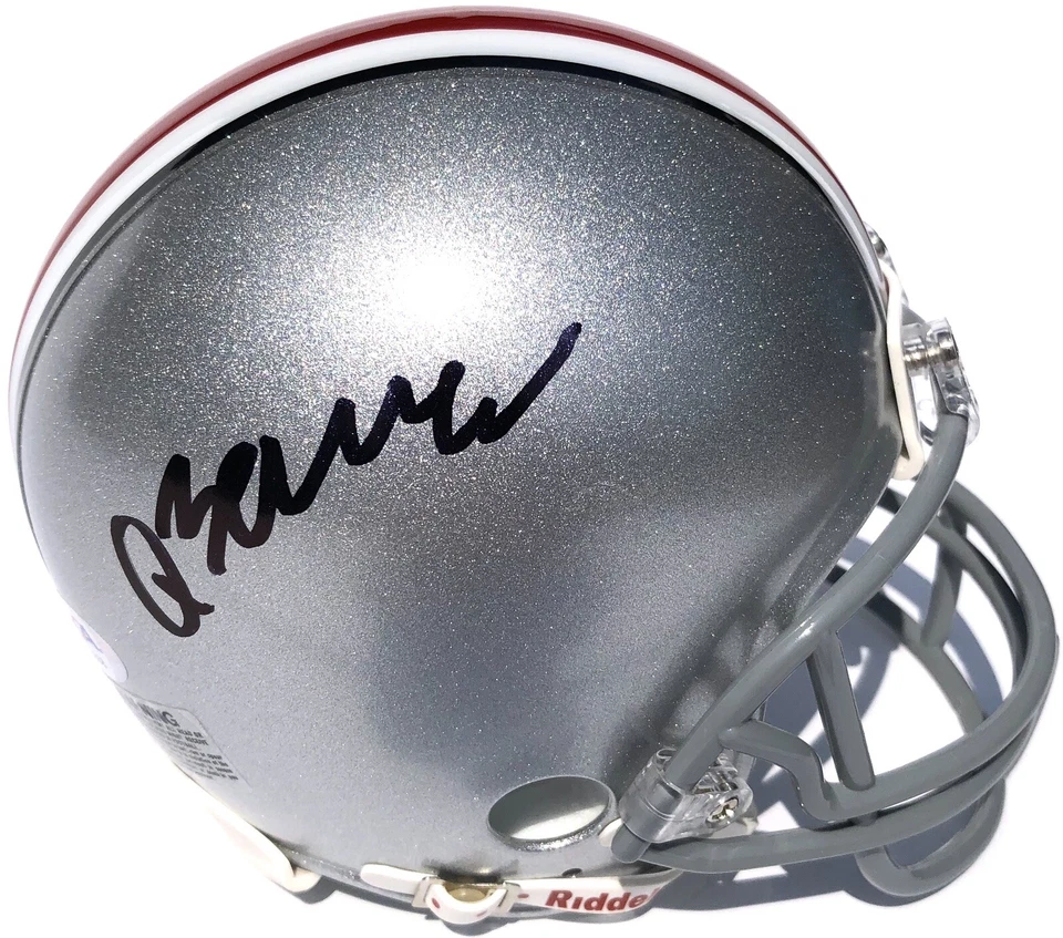 QUINN EWERS #3 SIGNED OHIO STATE BUCKEYES MINI FOOTBALL HELMET PSA/DNA - Image 1 of 3