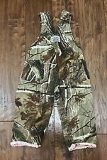 Vintage Round House Girls 18 Month Camo Bib Real Tree Overalls Pink Ruffle, B#24