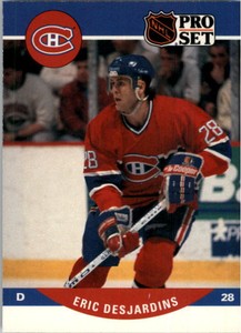 1990-91 Pro Set Canadiens Hockey Card #467 Eric Desjardins RC