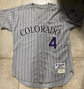 2001-2004 ROOKIE ERA GAME WORN USED JUAN URIBE COLORADO ROCKIES ROAD JERSEY 46 - Bild 1 von 13