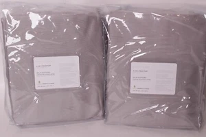 s/2 Pottery Barn Silk Dupioni blackout curtain panels, 104x96, platinum gray - Picture 1 of 2