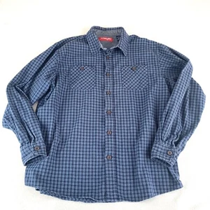 Wrangler Flannel Shirt Size XL Long Sleeve Blue Button Up 100% Cotton Plaid - Bild 1 von 6