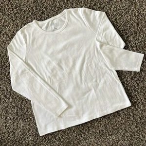 St. John’s Bay 100% Cotton Solid White Top, 3/4 Sleeve, Size XL Quality Apparel - Picture 1 of 8