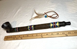 Native American Indian Decorative Smoking Pipe (Heavy Wood Resin) Large 14.5" - Bild 1 von 12