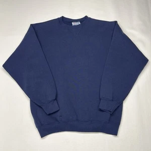 Vintage Hanes Classics Crewneck Herren XL blau Sweatshirt Pullover marine unbedruckt USA 90s - Bild 1 von 17