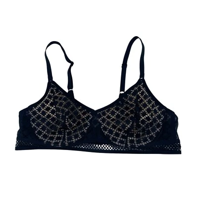 Adore Me Size 38B Black Lightly Lined Underwire Lace Sheer Bra Special Occasion - Imagem 1 de 4