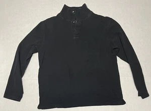 Men's Large Gap Black Long-sleeve 1/4 Button-down Casual Pull-over (19) - Picture 1 of 7